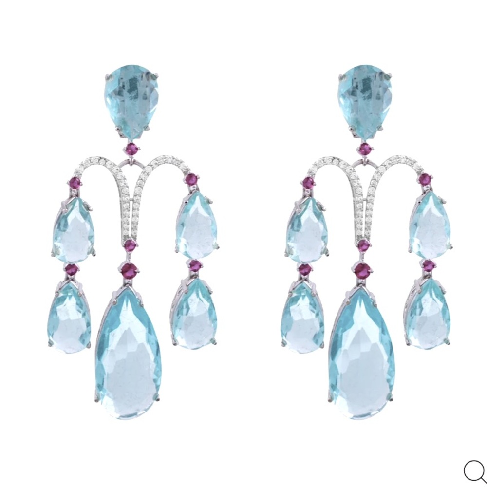 Chandelier earrings - aquamarine